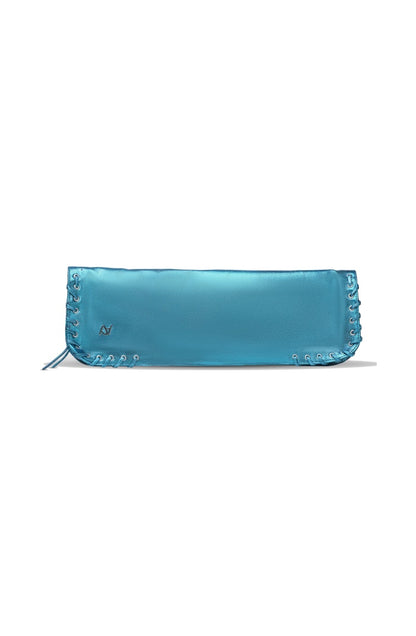 Annabelle Clutch Leather Bag Washed Turquoise