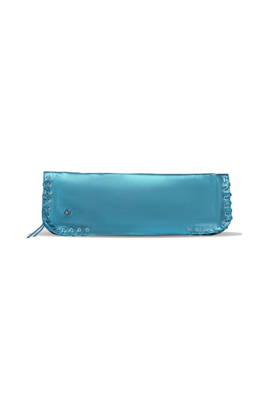 Annabelle Clutch Leather Bag Washed Turquoise