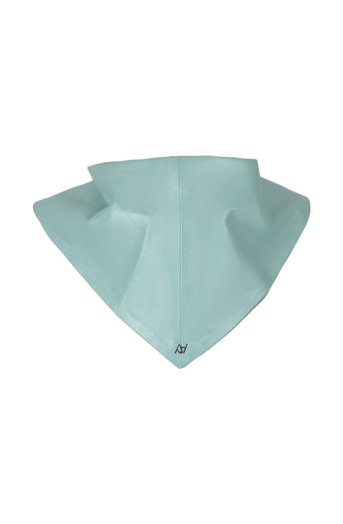 Leather Bandana Electric Baby Blue