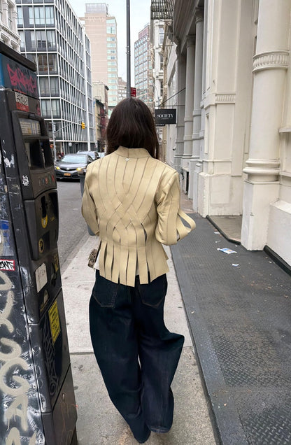 Brianna Leather Jacket Butter Yellow
