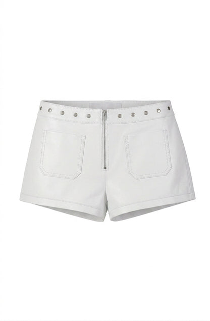 Sterling Leather Shorts White