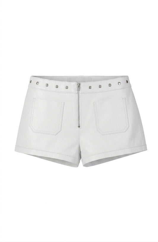 Sterling Leather Shorts White