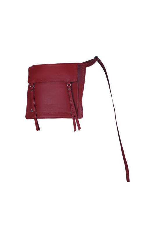 Camden Leather Waist Belt Bag Red