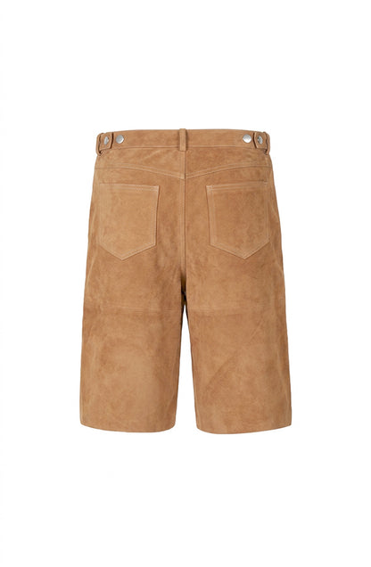 Callie Suede Bermuda Shorts Beige