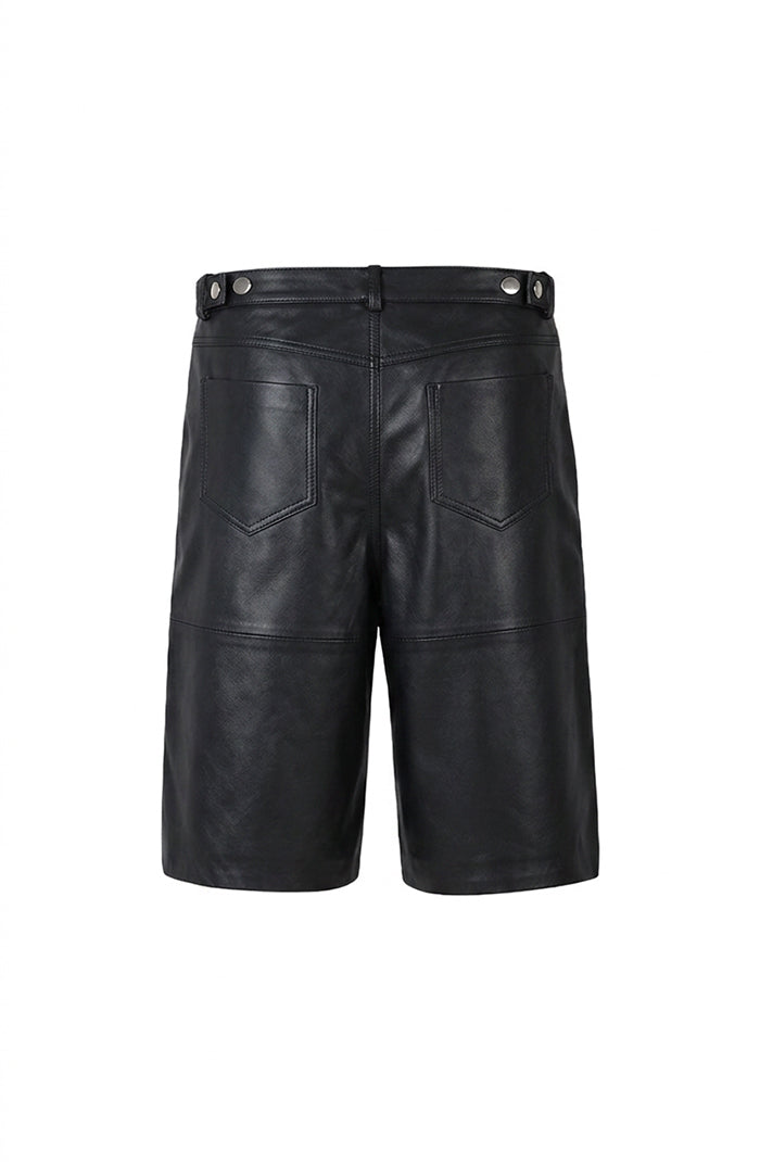Callie Leather Bermuda Shorts Black
