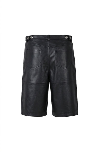 Callie Leather Bermuda Shorts Black