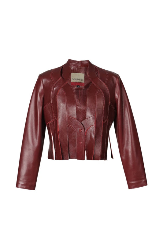 Brianna II Leather Jacket Burgundy