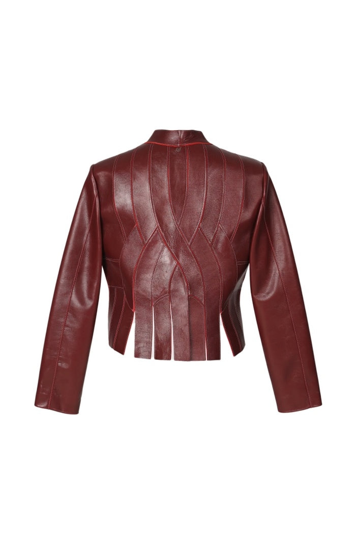 Brianna II Leather Jacket Burgundy