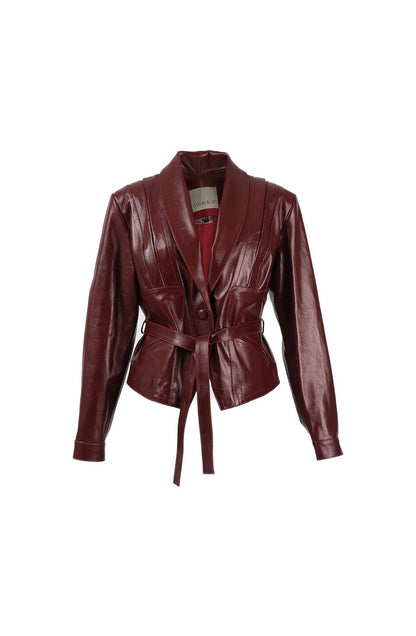 Damian Leather Jacket Burgundy