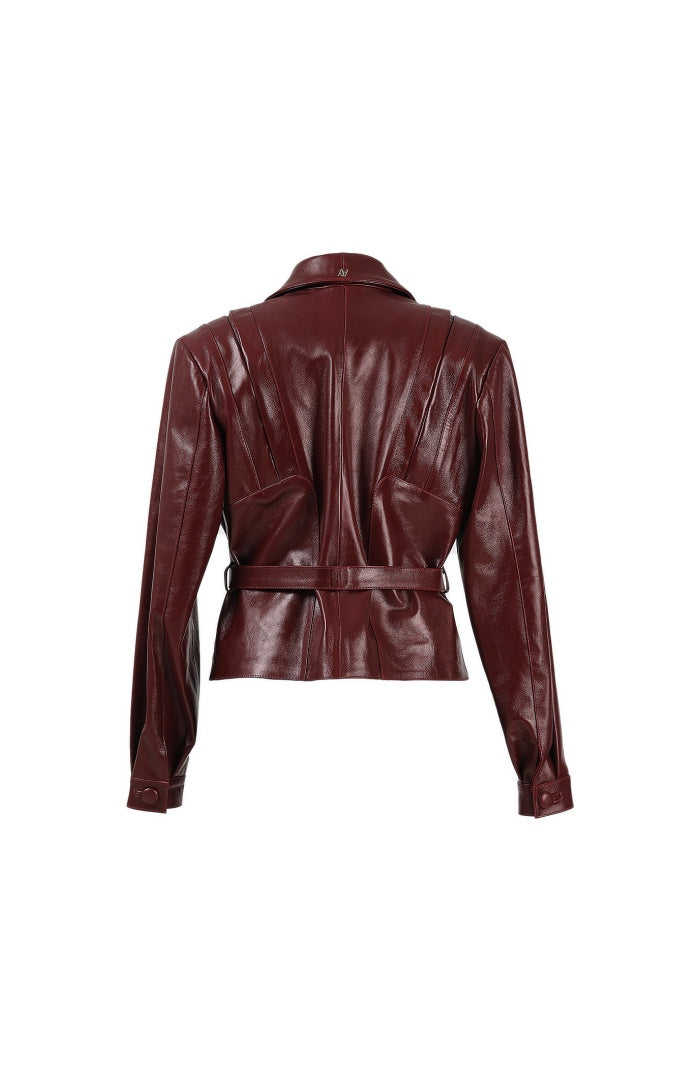 Damian Leather Jacket Burgundy