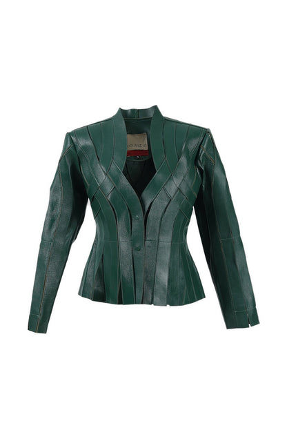 Brianna Leather Jacket Olive