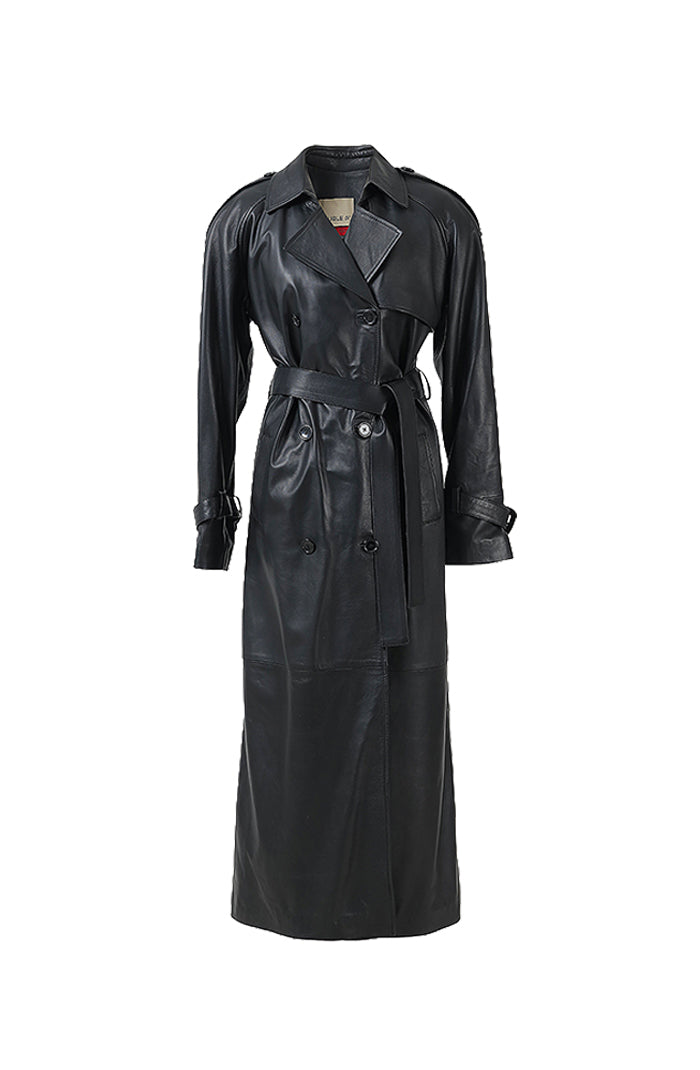 Astrid Leather Coat Black