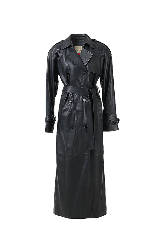 Astrid Leather Coat Black