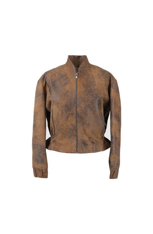 Bennett Leather Jacket Washed Brown