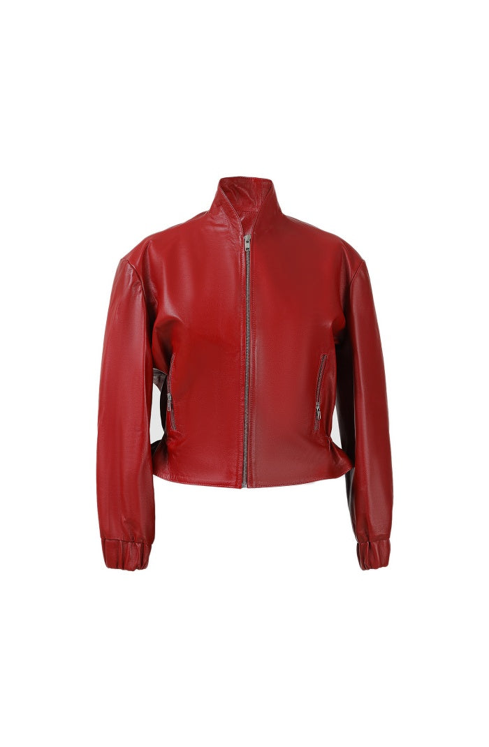 Bennett Leather Jacket Red