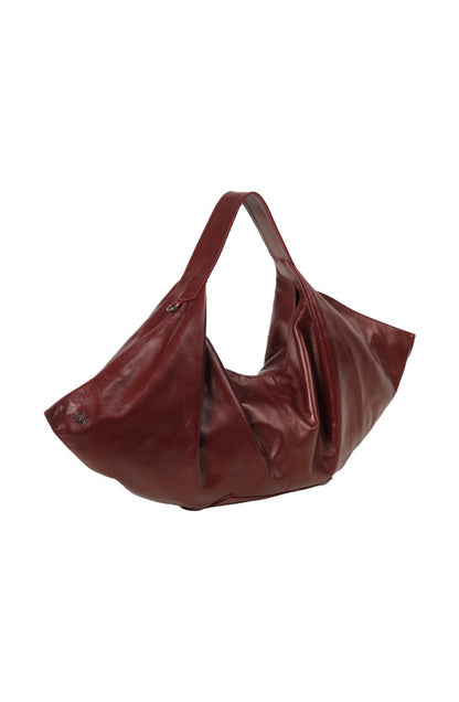 Ophelia Oversized Leather Bag Burgundy