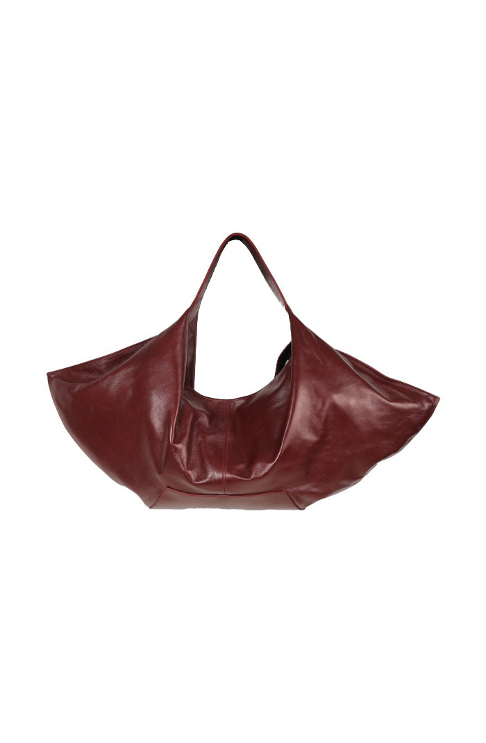 Ophelia Oversized Leather Bag Burgundy
