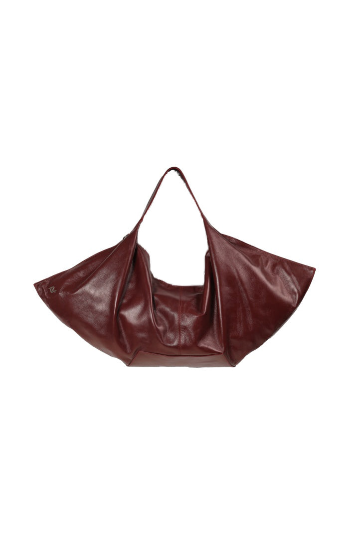 Ophelia Oversized Leather Bag Burgundy