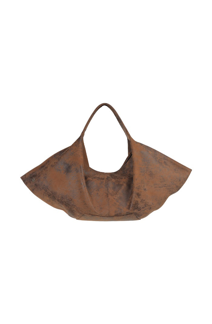 Ophelia Oversized Leather Bag Washed Brown