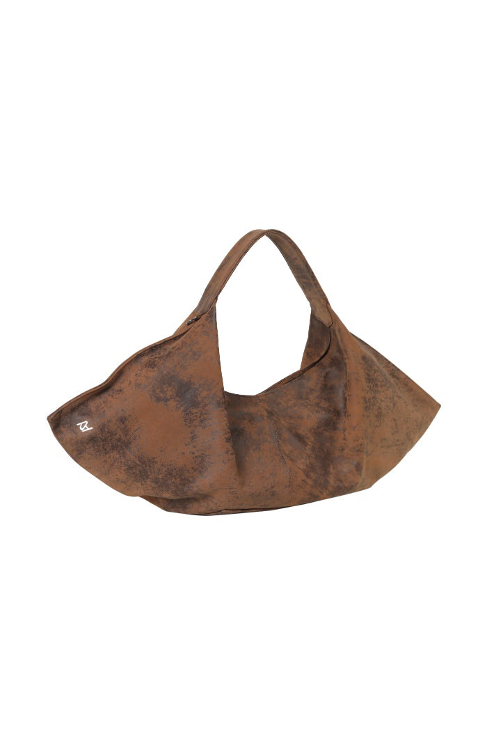Ophelia Oversized Leather Bag Washed Brown
