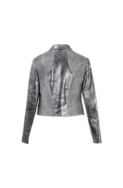 Ausborn II Leather Jacket Washed Silver