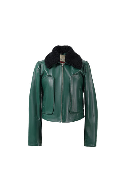 Emery Leather Jacket Olive