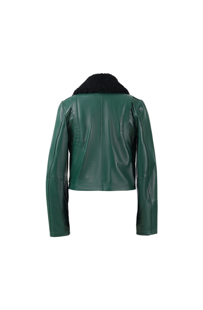 Emery Leather Jacket Olive