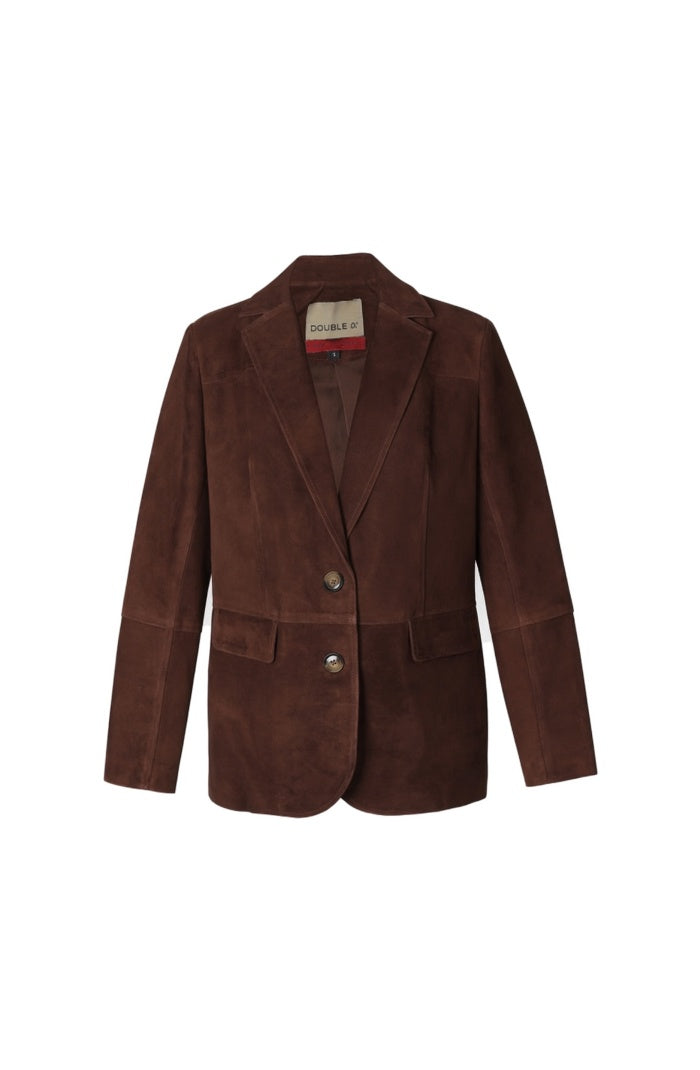 Polaris II Leather Blazer Brown Suede