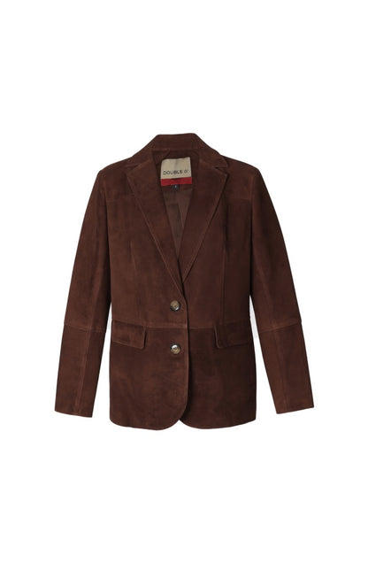 Polaris II Leather Blazer Brown Suede