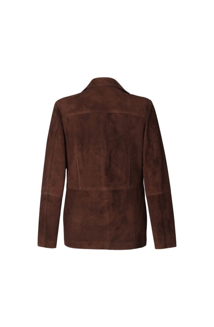 Polaris II Leather Blazer Brown Suede