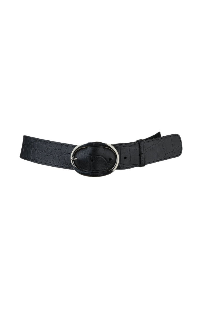 Jace Leather Belt Black Croc