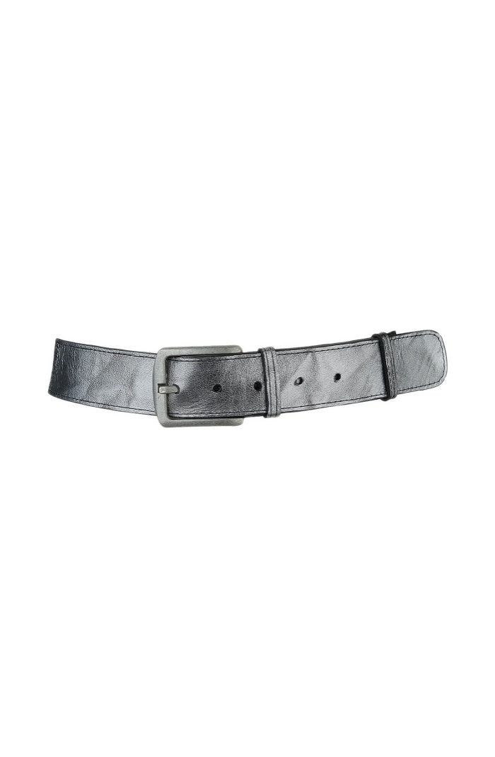 Lincoln Leather Belt Washed Silver
