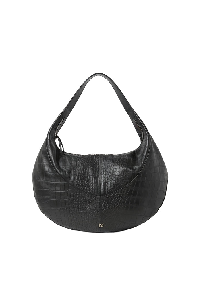 Evan Leather Bag Black Croc