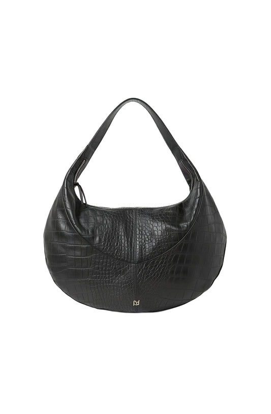 Evan Leather Bag Black Croc