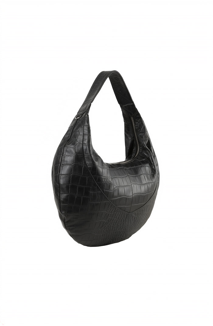 Evan Leather Bag Black Croc