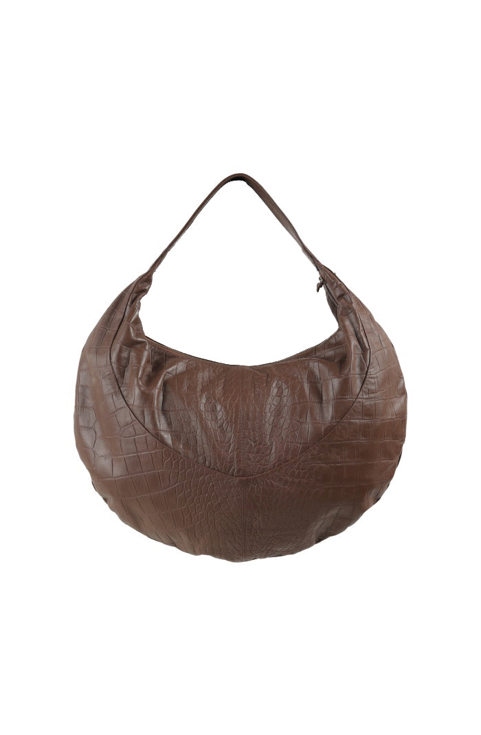 Evan Leather Bag Brown Croc