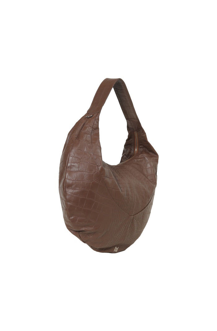 Evan Leather Bag Brown Croc