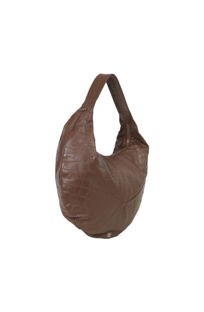 Evan Leather Bag Brown Croc