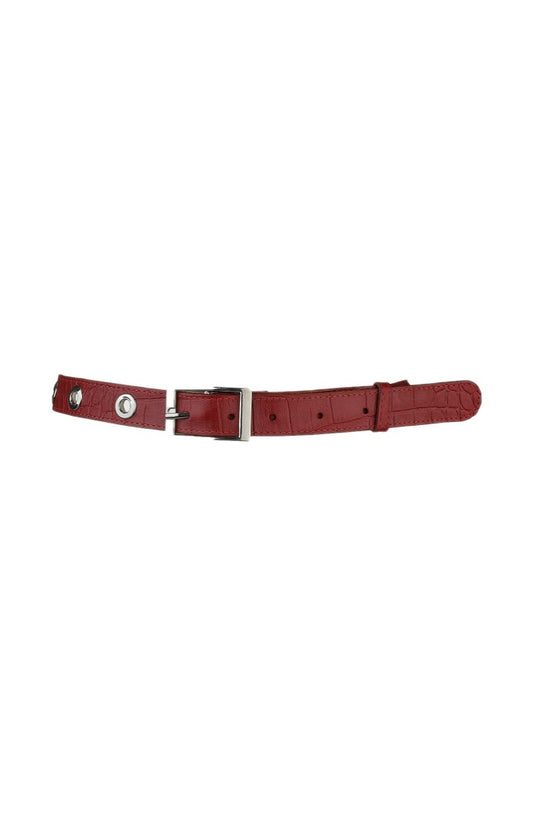 Eliza Leather Belt Red Croc