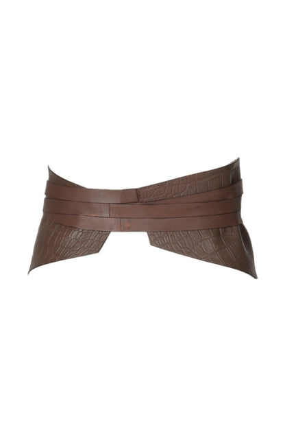 Anya Waist Belt Brown Croc