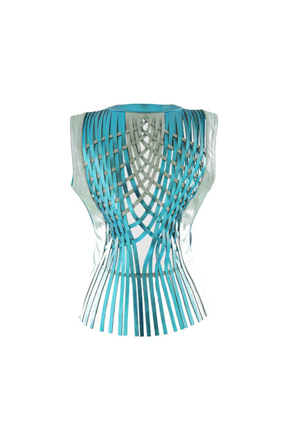 Attalea Leather Vest II Electric Blue