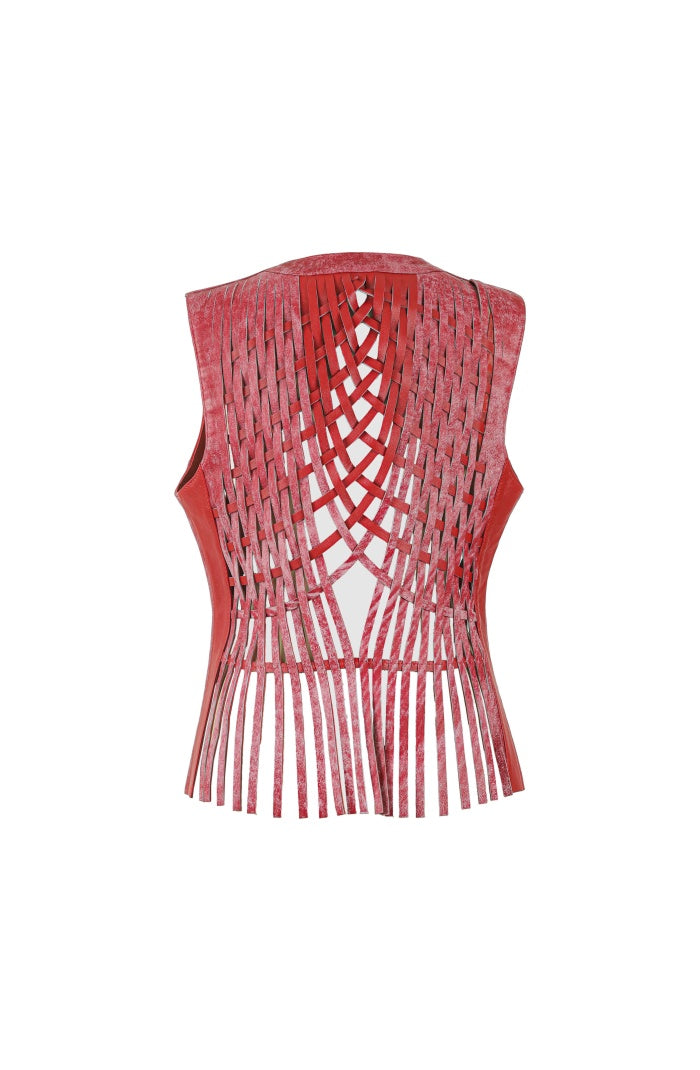 Attalea Leather Vest II Red