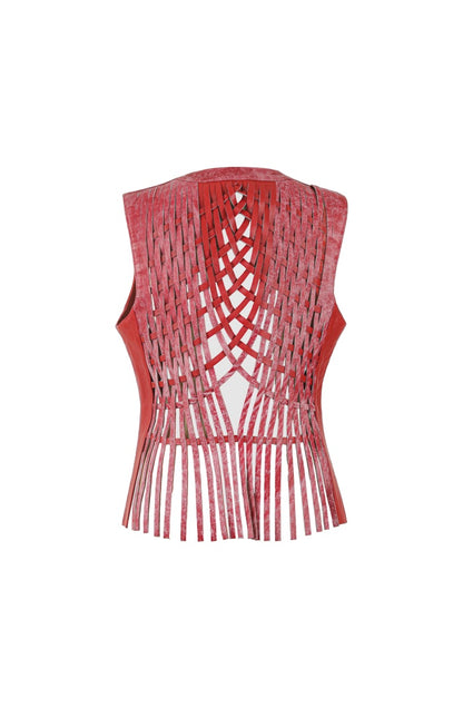 Attalea Leather Vest II Red