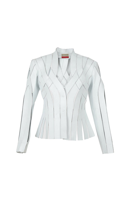 Brianna Leather Jacket White