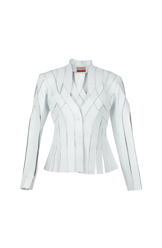 Brianna Leather Jacket White