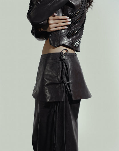 Harlow Leather Pants Pewter