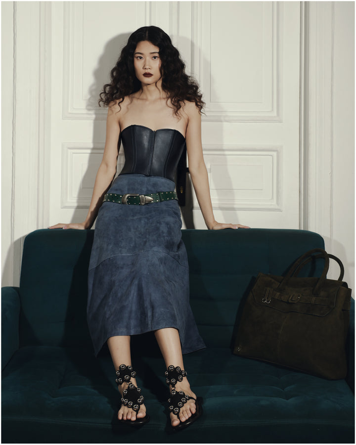 Isabelle Suede Skirt Blue