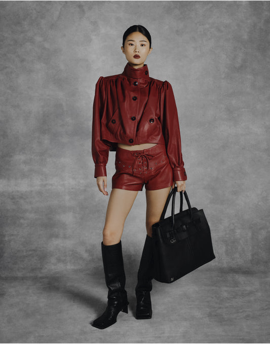 Lennox Leather Jacket Red