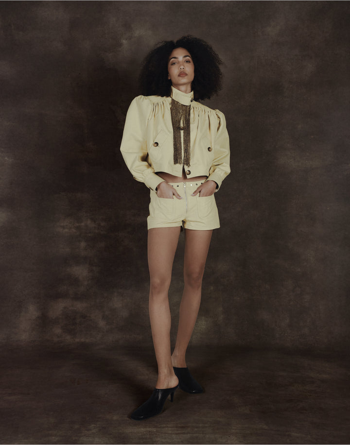 Lennox Leather Jacket Butter Yellow