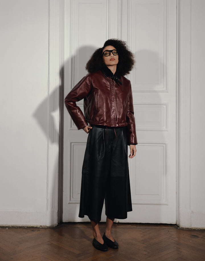 Justin Leather Pants Black